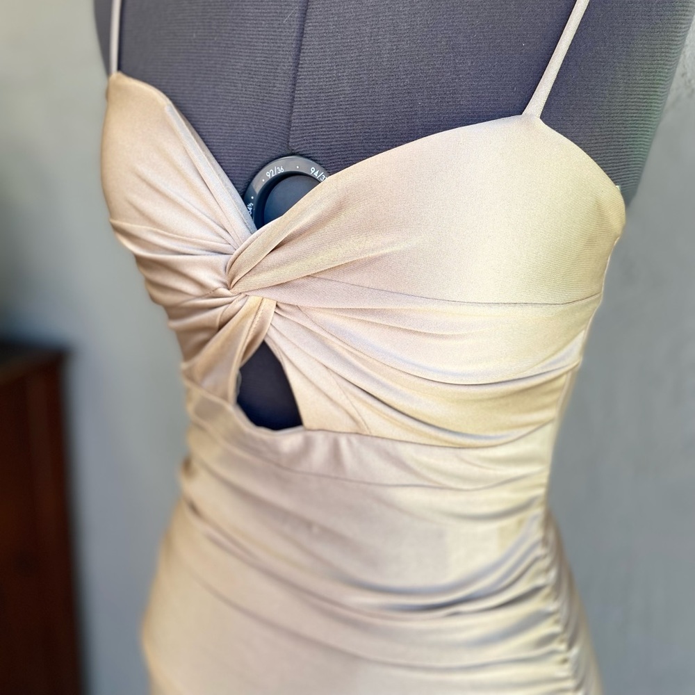 Tan knot dress